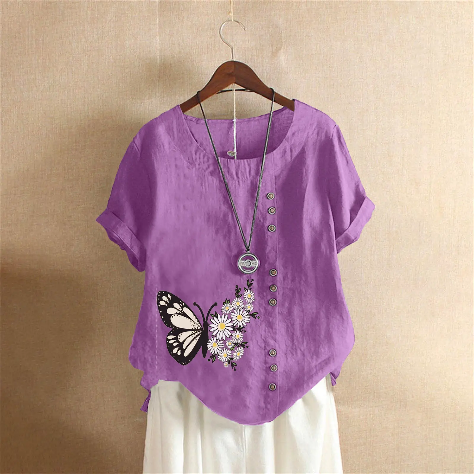 vintage floral butterfly plus size cotton linen t shirt for women s 5xl vintage floral butterfly plus size cotton linen t shirt for women s 5xl