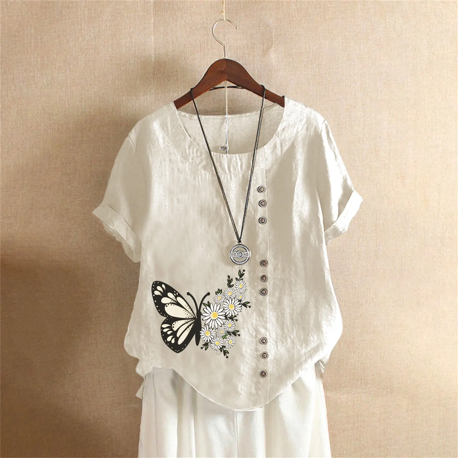 vintage floral butterfly plus size cotton linen t shirt for women s 5xl vintage floral butterfly plus size cotton linen t shirt for women s 5xl