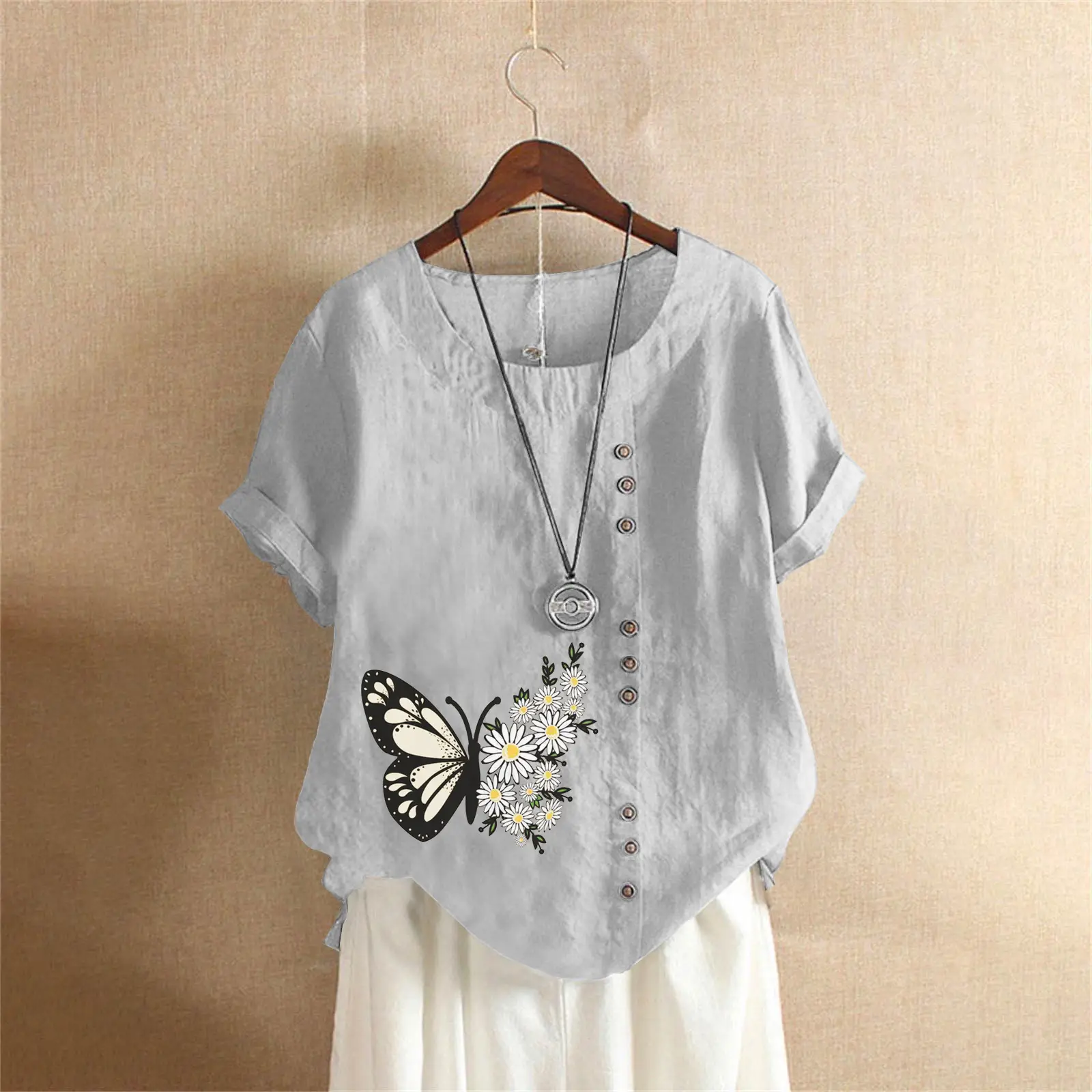 vintage floral butterfly plus size cotton linen t shirt for women s 5xl vintage floral butterfly plus size cotton linen t shirt for women s 5xl