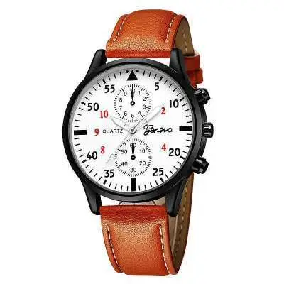hot trending men’s black chronograph watch with brown leather band hot trending men’s black chronograph watch with brown leather band