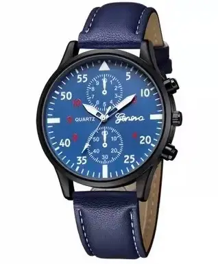 hot trending men’s black chronograph watch with brown leather band hot trending men’s black chronograph watch with brown leather band
