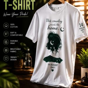premium pakistan 14 august cotton graphic t shirt | independence day tee